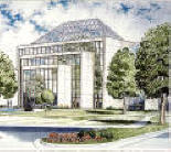 Drawing of the Quad City Botanical Center and hyperlink to Botanical Center project